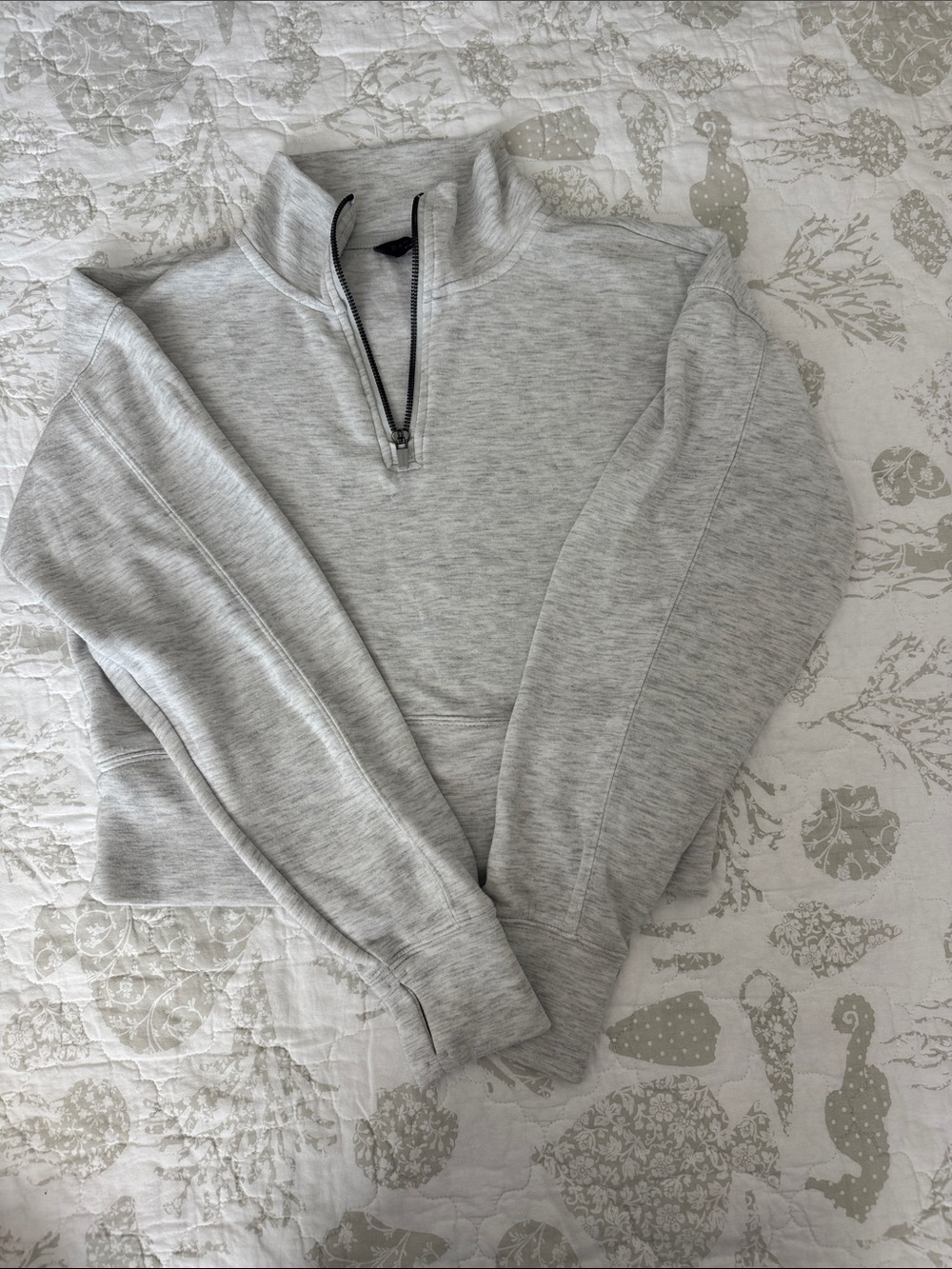 Danskin Half-Zip Light Gray Quarter Zip Sweater